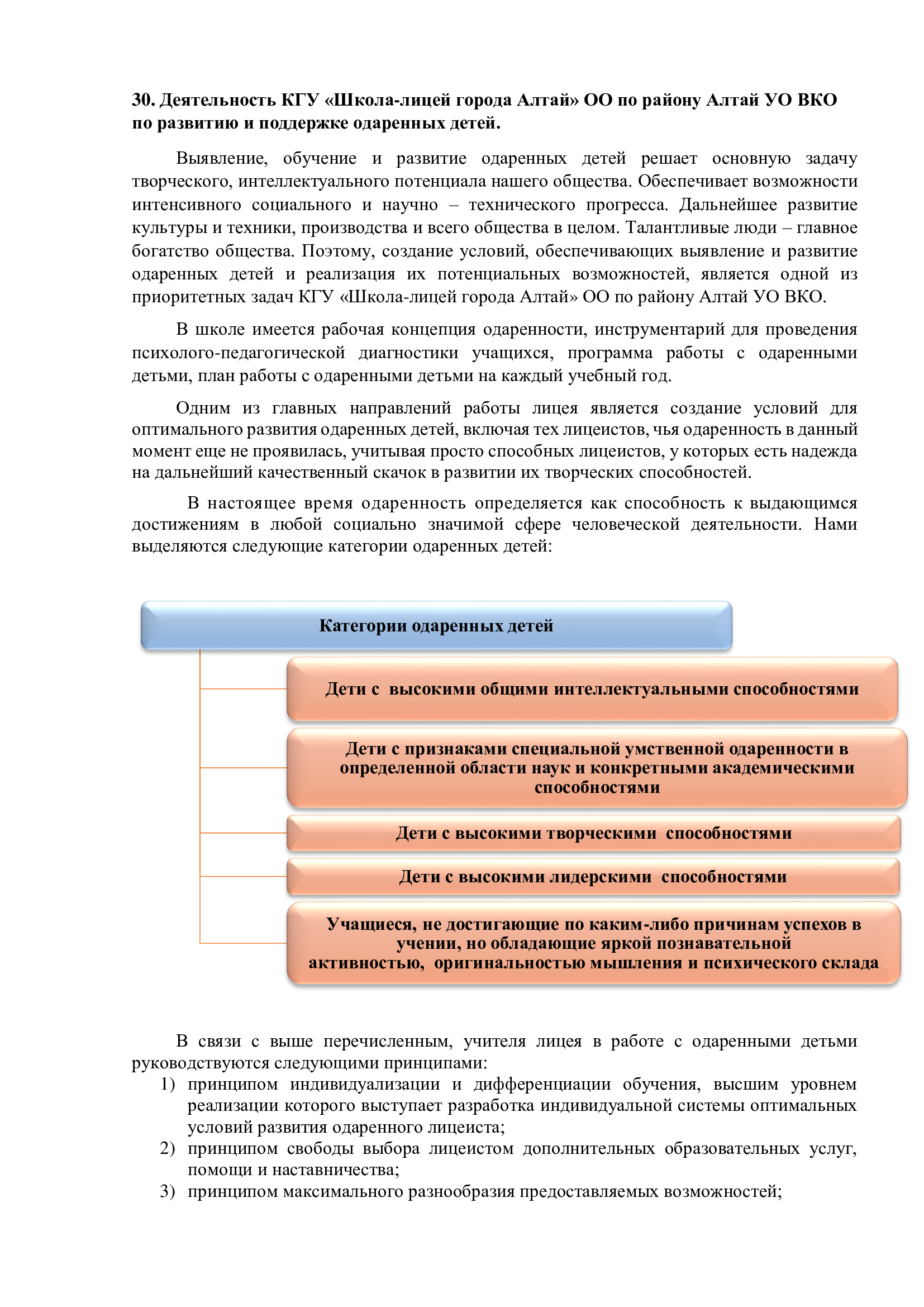 Анализ работы по развитию одаренности